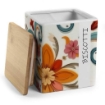 BISCOTTIERA QUADRATA "ROMANTIC" CON TAPPO IN LEGNO 13 X 15 CM