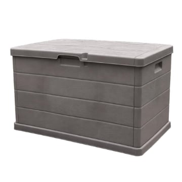 BAULE CASSAPANCA MULTIUSO MARTE DA ESTERNO E INTERNO, CONTENITORE, STOCCAGGIO, ORGANIZZATORE, APERTURA ALTA, TAUPE EFFETTO LEGNO 170LT 78 X 55 X 52 CM MADE IN ITALY