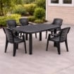 MAURY'S SET 6 SEDIE GINEVRA IN RESINA IMPILABILE ANTRACITE 91 X 60 X 55 CM