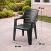 MAURY'S SET 6 SEDIE GINEVRA IN RESINA IMPILABILE ANTRACITE 91 X 60 X 55 CM