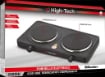 HIGH TECH FORNELLO ELETTRICO PIASTRA DOPPIA TERMOSTATI AUTOMATICI INDIPENDENTI 18CM+15CM CAVO 1 MT 2500W