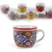 SET 6 TAZZINE DA CAFFE MOTIVO MODERNO 90CC ASSORTITO