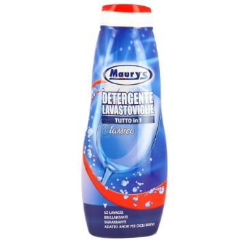 MAURY'S GEL LAVASTOVIGLIE TUTTO IN 1 62 LAVAGGI BRILLANTE SGRASSANTE ADATTO ANCHE PER CICLI BREVI CLASSICO 1250ML 