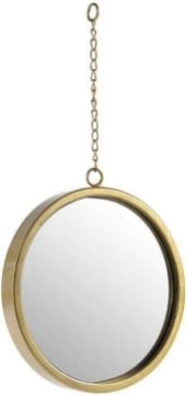 SPECCHIO TONDO DA ARREDO CON CATENA 35X3X57 CM IN COLORE ORO ARTICOLO  USATO