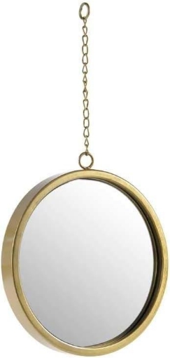 SPECCHIO TONDO DA ARREDO CON CATENA 35X3X57 CM IN COLORE ORO ARTICOLO  USATO