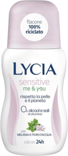 LYCIA SENSITIVE ME&YOU DEODORANTE ROLL ON NO ALCOOL NO SALI DI ALLUMINIO 72 ORE MELISSA E FIORI D’ACQUA 50 ML 