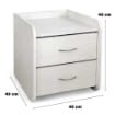 COMODINO DA ARREDO CON 2 CASSETTI 40X40X40CM COLORE BIANCO
