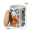 BISCOTTIERA TONDA "ROMANTIC" CON TAPPO IN LEGNO 13 X 17 CM