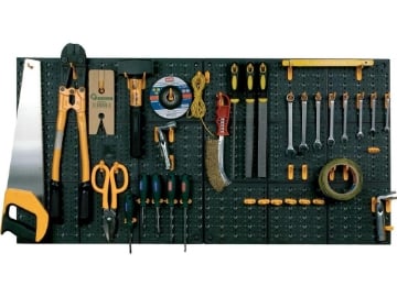 SET DI 2 PANNELLI PORTA ATTREZZI DA PARETE CON GANCI INCLUSI RESISTENTE, INALTERABILE, LAVABILE 50 X 50 CM MADE IN ITALY