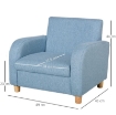 POLTRONA PER BAMBINI IN TESSUTO PER CAMERETTA CON IMBOTTITURA, MAX. 65 KG, 49X45X44 CM, BLU
