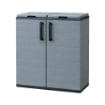 ARMADIO PATTUMIERA BASSO IN PLASTICA 2 SCOMPARTI DIMENSIONI 68X37X H 84 CM 200 LT