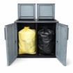 ARMADIO PATTUMIERA BASSO IN PLASTICA 2 SCOMPARTI DIMENSIONI 68X37X H 84 CM 200 LT