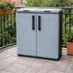 ARMADIO PATTUMIERA BASSO IN PLASTICA 2 SCOMPARTI DIMENSIONI 68X37X H 84 CM 200 LT