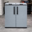 ARMADIO PATTUMIERA BASSO IN PLASTICA 2 SCOMPARTI DIMENSIONI 68X37X H 84 CM 200 LT