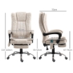 SEDIA DA UFFICIO MASSAGGIANTE E RISCALDANTE CON POGGIAPIEDI IN MICROFIBRA 62X70X113-120 CM CREMA
