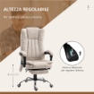 SEDIA DA UFFICIO MASSAGGIANTE E RISCALDANTE CON POGGIAPIEDI IN MICROFIBRA 62X70X113-120 CM CREMA