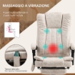 SEDIA DA UFFICIO MASSAGGIANTE E RISCALDANTE CON POGGIAPIEDI IN MICROFIBRA 62X70X113-120 CM CREMA