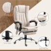 SEDIA DA UFFICIO MASSAGGIANTE E RISCALDANTE CON POGGIAPIEDI IN MICROFIBRA 62X70X113-120 CM CREMA