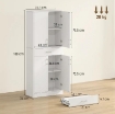 CREDENZA CUCINA ALTA CON 2 ARMADIETTI E UN CASSETTO CENTRALE, RIPIANI REGOLABILI E 4 ANTE TOTALI, BIANCO
