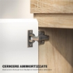 MOBILE PORTA TV 60" CON ARMADIETTO 2 ANTE E RIPIANO APERTO 140X40X48 CM LEGNO NATURALE