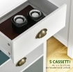 MOBILE CASSETTIERA CON 5 CASSETTI COLORATI, COM= ALTO E SALVASPAZIO, MULTICOLORE BLU