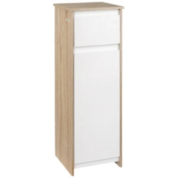 MOBILE BAGNO CON CASSETTO E ARMADIETTO CON RIPIANO REGOLABILE INTERNO, IN MDF, 32.6X30X90 CM