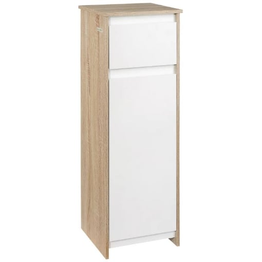 MOBILE BAGNO CON CASSETTO E ARMADIETTO CON RIPIANO REGOLABILE INTERNO, IN MDF, 32.6X30X90 CM