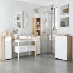 MOBILE BAGNO CON CASSETTO E ARMADIETTO CON RIPIANO REGOLABILE INTERNO, IN MDF, 32.6X30X90 CM
