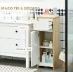 MOBILE BAGNO CON CASSETTO E ARMADIETTO CON RIPIANO REGOLABILE INTERNO, IN MDF, 32.6X30X90 CM