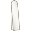 SPECCHIO DA TERRA E PARETE A FIGURA INTERA CON CAVALLETTO, EFFETTO PIETRA E FORMA AD ARCO, 40X160 CM, BEIGE