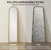 SPECCHIO DA TERRA E PARETE A FIGURA INTERA CON CAVALLETTO, EFFETTO PIETRA E FORMA AD ARCO, 40X160 CM, BEIGE