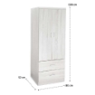 ARMADIO GUARDAROBA IN LEGNO CON 2 ANTE E CASSETTI BIANCO LEGNO 80 X 52 X 190 CM