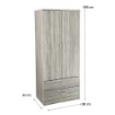 ARMADIO GUARDAROBA IN LEGNO CON 2 ANTE E CASSETTI OLMO 80 X 52 X 190 CM