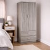 ARMADIO GUARDAROBA IN LEGNO CON 2 ANTE E CASSETTI OLMO 80 X 52 X 190 CM