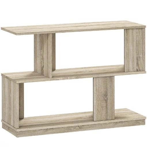 TAVOLINO DA CAFFÞ MODERNO A S CON 3 RIPIANI PER SOGGIORNO E SALOTTO, 90X30X61 CM, LEGNO