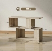 TAVOLINO DA CAFFÞ MODERNO A S CON 3 RIPIANI PER SOGGIORNO E SALOTTO, 90X30X61 CM, LEGNO
