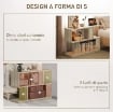 TAVOLINO DA CAFFÞ MODERNO A S CON 3 RIPIANI PER SOGGIORNO E SALOTTO, 90X30X61 CM, LEGNO