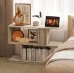 TAVOLINO DA CAFFÞ MODERNO A S CON 3 RIPIANI PER SOGGIORNO E SALOTTO, 90X30X61 CM, LEGNO