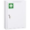 ARMADIETTO MEDICINALI A 3 RIPIANI CON SERRATURA E 2 CHIAVI, IN ACCIAIO, 40X15X53.5 CM, BIANCO