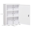 ARMADIETTO MEDICINALI A 3 RIPIANI CON SERRATURA E 2 CHIAVI, IN ACCIAIO, 40X15X53.5 CM, BIANCO