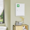 ARMADIETTO MEDICINALI A 3 RIPIANI CON SERRATURA E 2 CHIAVI, IN ACCIAIO, 40X15X53.5 CM, BIANCO