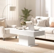 TAVOLINO DA CAFFÞ ESTENSIBILE CON VANO CONTENITORE MODERNO, 108-178.5X53X49 CM, BIANCO LUCIDO