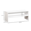 TAVOLINO DA CAFFÈ MODERNO IN LEGNO A 2 LIVELLI CON RIPIANO APERTO, 100X40X41.5 CM, BIANCO