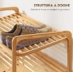 SCAFFALE SCARPIERA A 3 LIVELLI PER 12 SCARPE CON RIPIANI A DOGHE IN BAMB¨, 76X33X50.8 CM, COLORE LEGNO