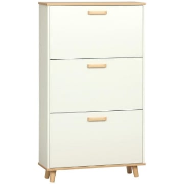 SCARPIERA SALVASPAZIO CON 3 CASSETTI E 2 RIPIANI INTERNI 70X23.5X122 CM BIANCO