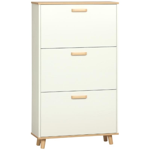 SCARPIERA SALVASPAZIO CON 3 CASSETTI E 2 RIPIANI INTERNI 70X23.5X122 CM BIANCO