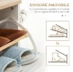 SCARPIERA SALVASPAZIO CON 3 CASSETTI E 2 RIPIANI INTERNI 70X23.5X122 CM BIANCO