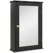 MOBILETTO BAGNO PENSILE CON SPECCHIO E ANTA A CHIUSURA MAGNETICA, 41X14X60 CM, NERO