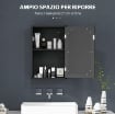 MOBILETTO BAGNO PENSILE CON SPECCHIO E ANTA A CHIUSURA MAGNETICA, 41X14X60 CM, NERO