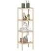 MOBILE BAGNO MODERNO A 4 LIVELLI ANTIRIBALTAMENTO IN BAMBÙ 33X31X110 CM COLOR LEGNO